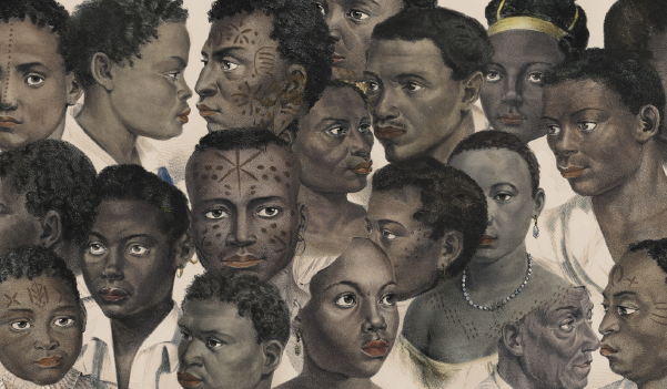Digital collage using illustrations of slaves from Johann Mortiz Rugendas