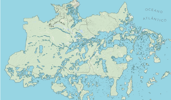 Brazil map showing only public lands