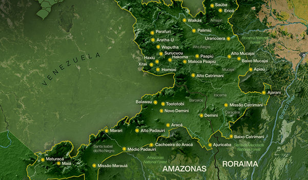 Map of the Yanomami territory